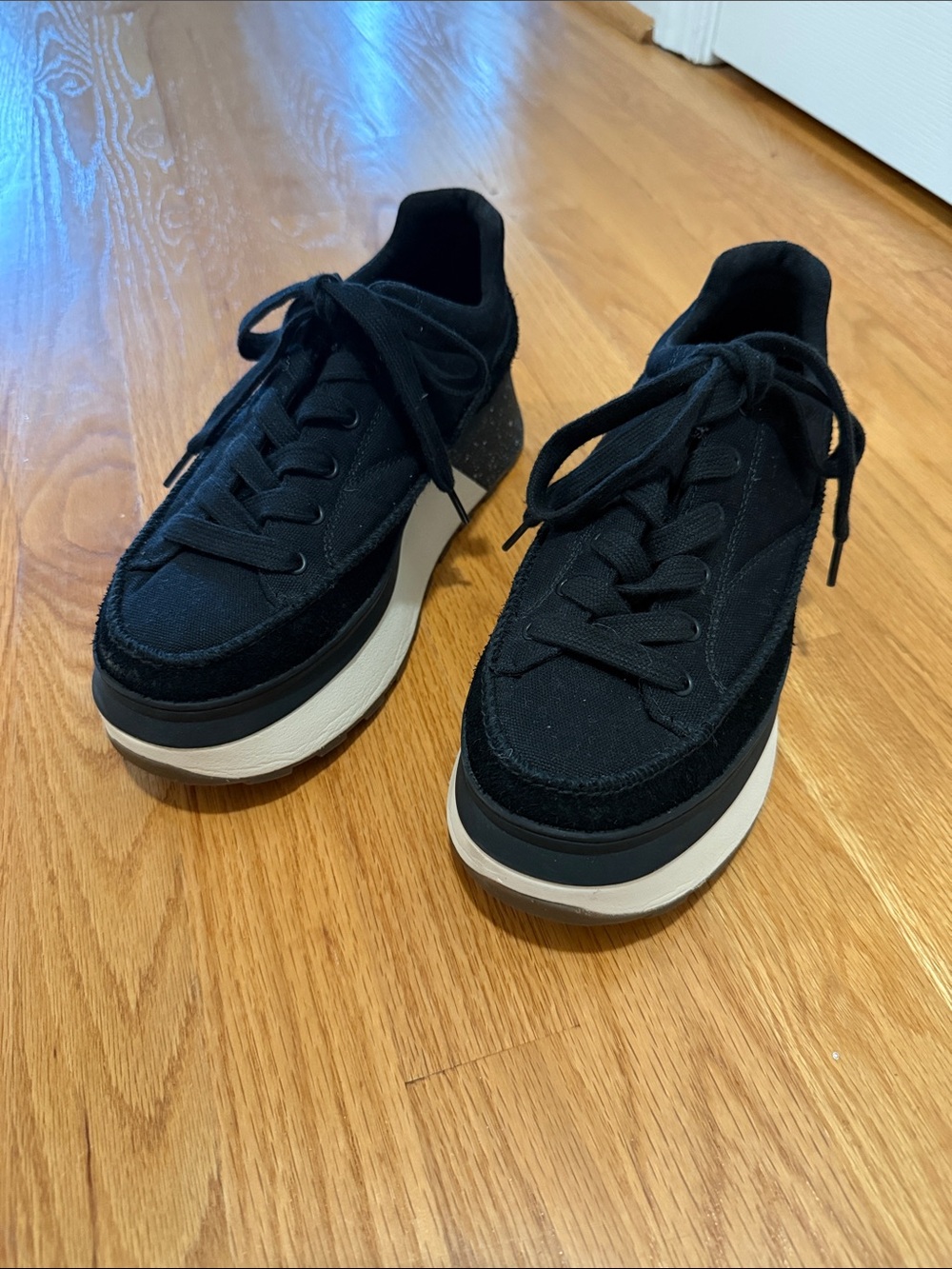 Black UGG Platform Lace-Up Sneakers